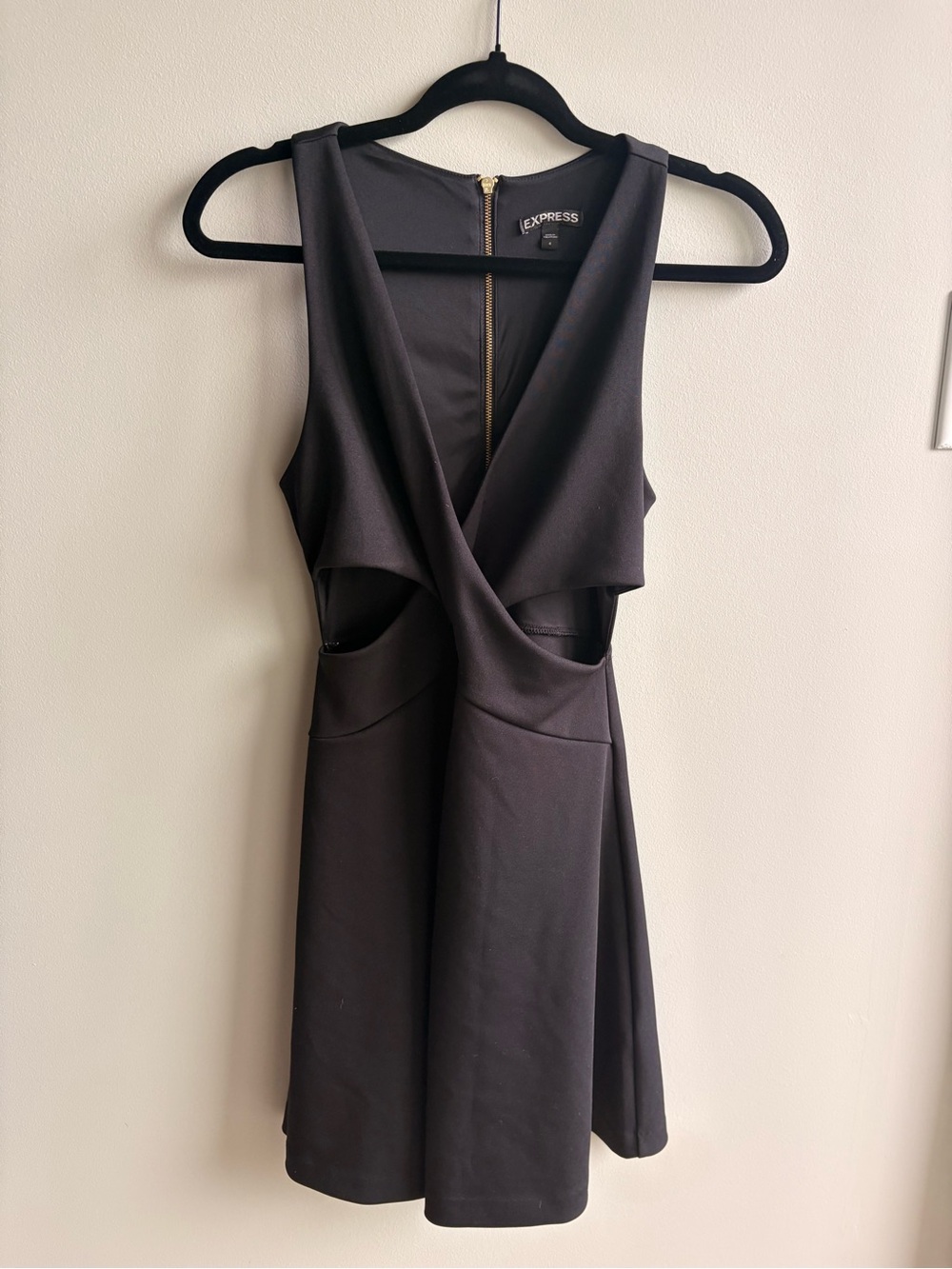 Express Black Cutout Wrap Dress